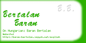 bertalan baran business card